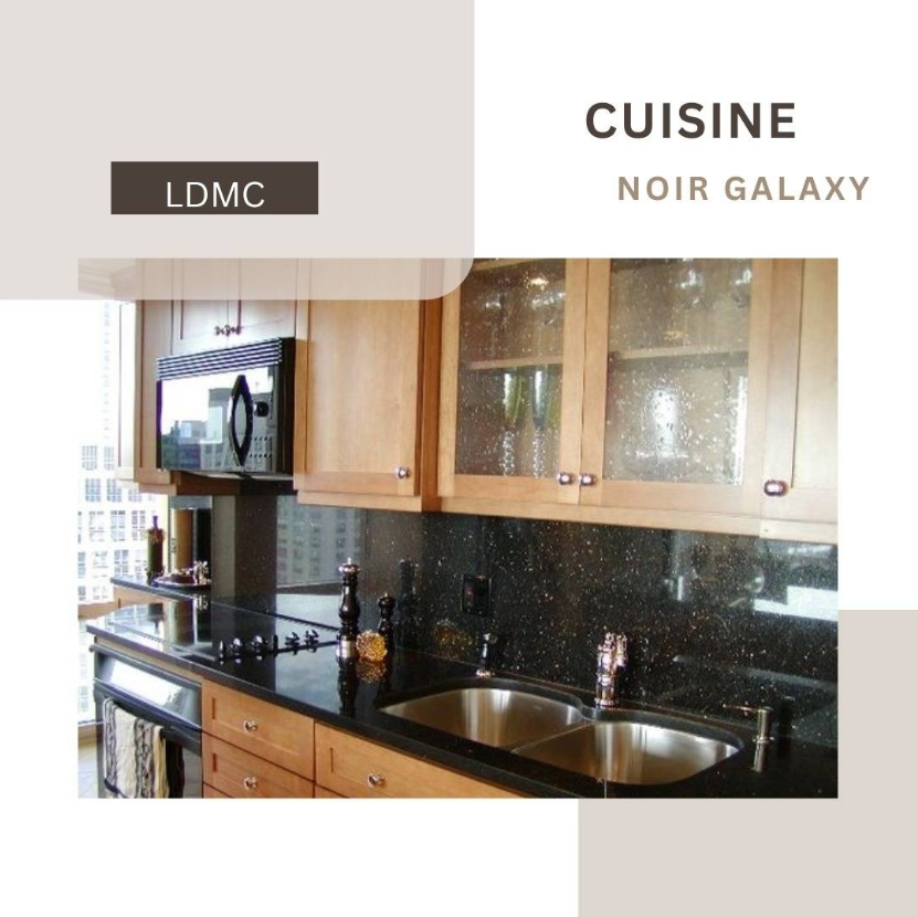 Noir Galaxy granite kitchen countertop by LDMC