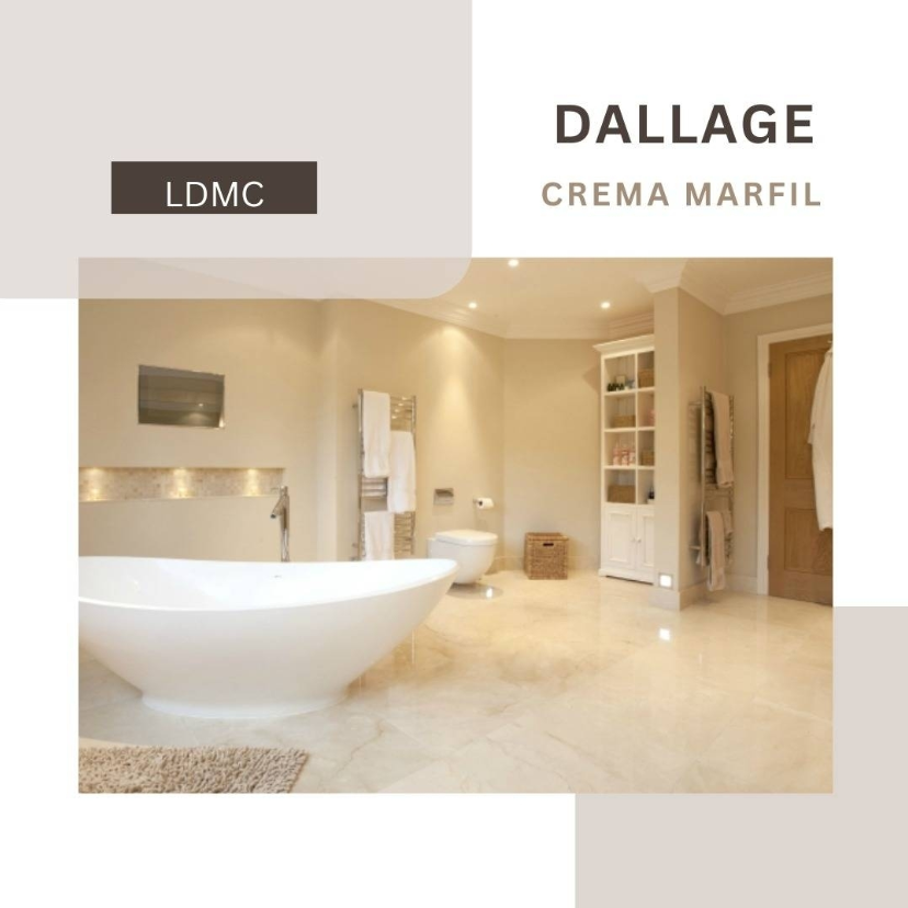 Crema Marfil marble floor tiling by LDMC